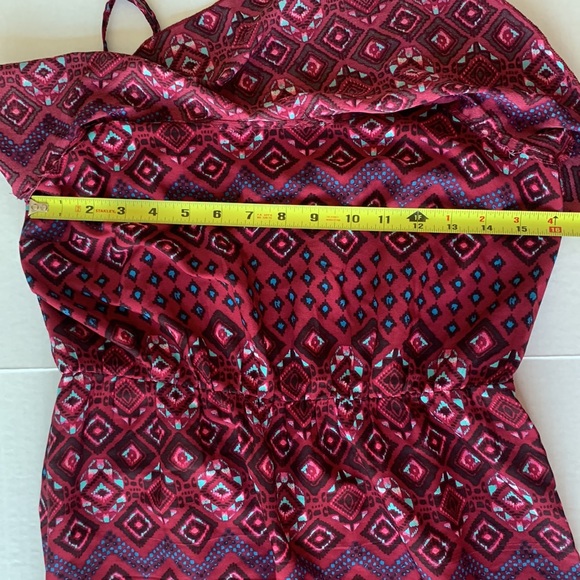 3x$15 CHARLOTTE RUSSE Geometric Aztec Print Burgundy Maxi Dress Size Medium - Picture 8 of 10